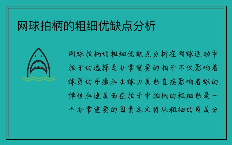 网球拍柄的粗细优缺点分析