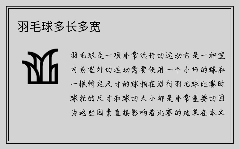 羽毛球多长多宽